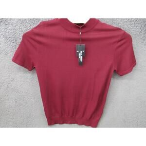 NWT PJ Paul Jones Men's Medium Retro Rayon Nylon Stretch Shirt Sweater Maroon